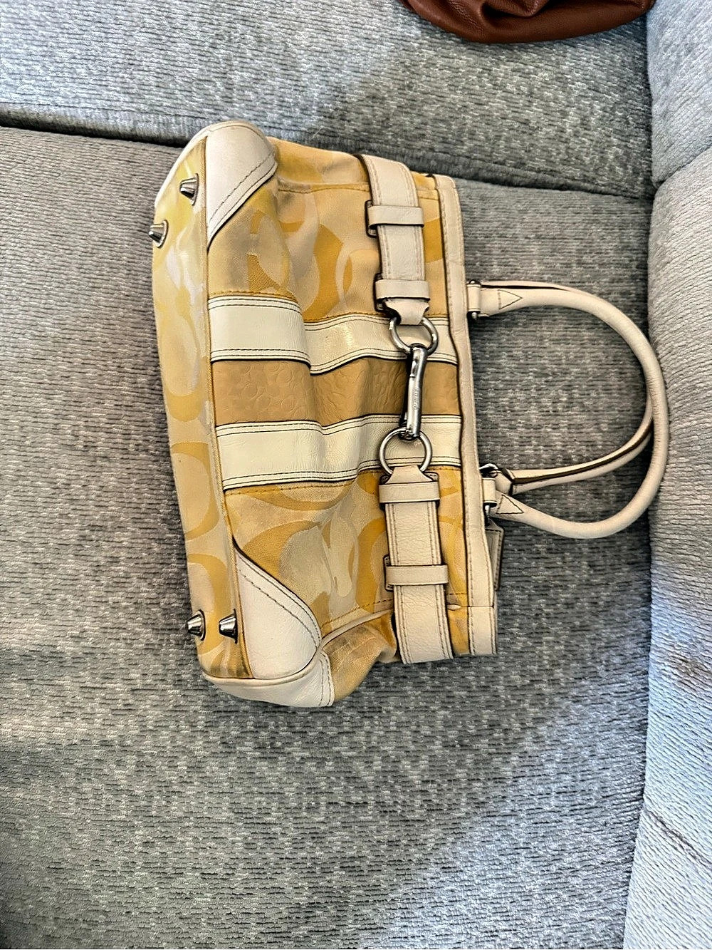 Coach hampton Yellow & Cream handbag Bag